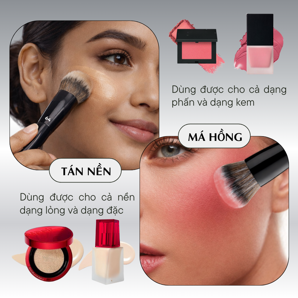 Cọ Tán Nền Đầu Tròn BH Cosmetics Round Foundation Brush BH64